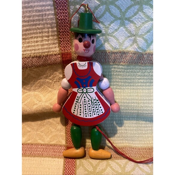Wooden Vintage Jumping Jack Puppets Pull String Toys Ring Master Austria Clown - Picture 11 of 15